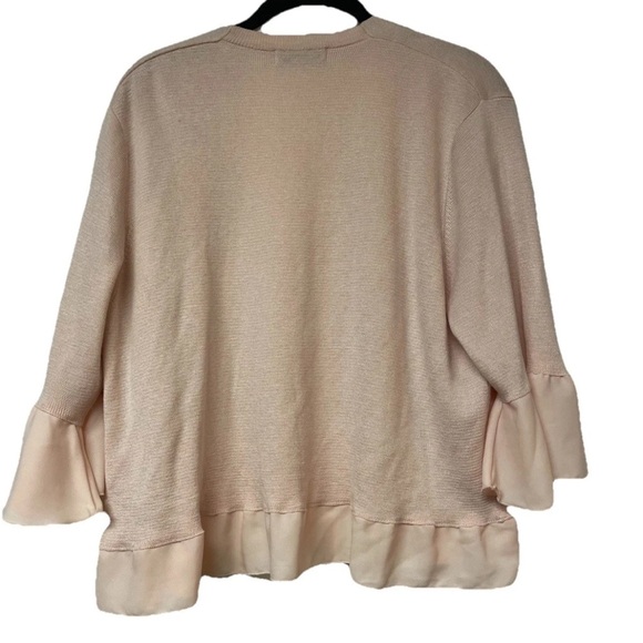 NWOT Open Front Flared Sheer Sleeve Cardigan Pink Sz. 10 UK 14 Marks & Spencer - Picture 5 of 9